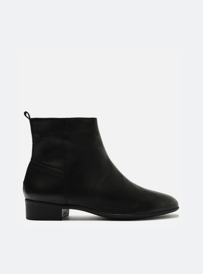 Bota Preta Cano Curto Salto Baixo Minimal