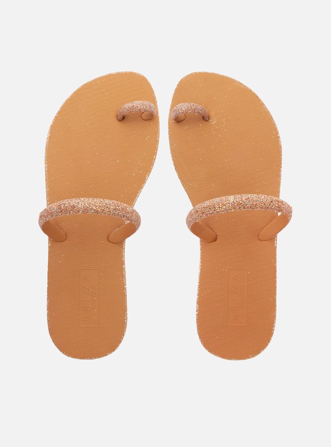 Sandália Rasteira Laranja Brizza