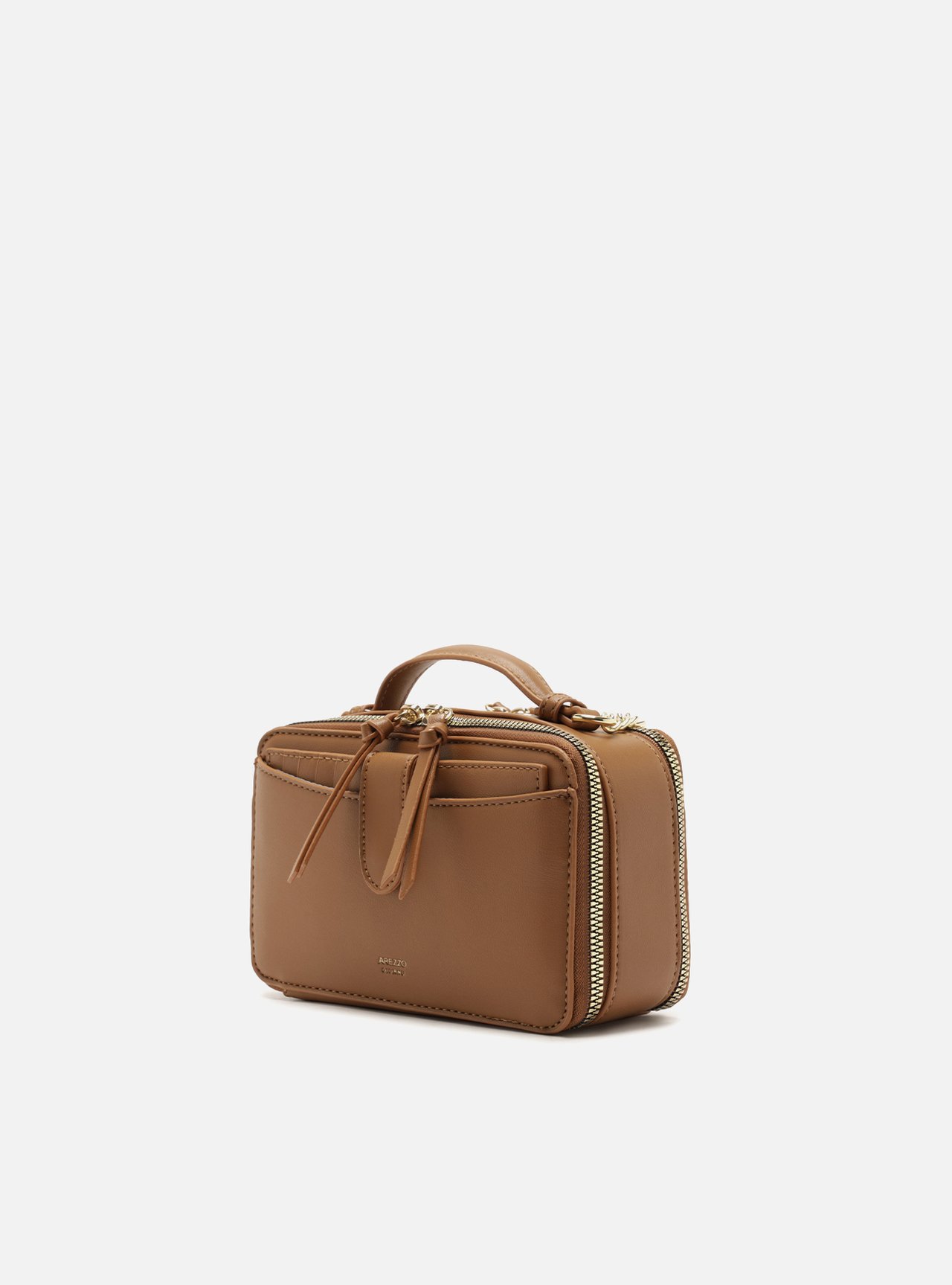 Bolsa Tiracolo Marrom Pequena Bolso Duplo — foto 2