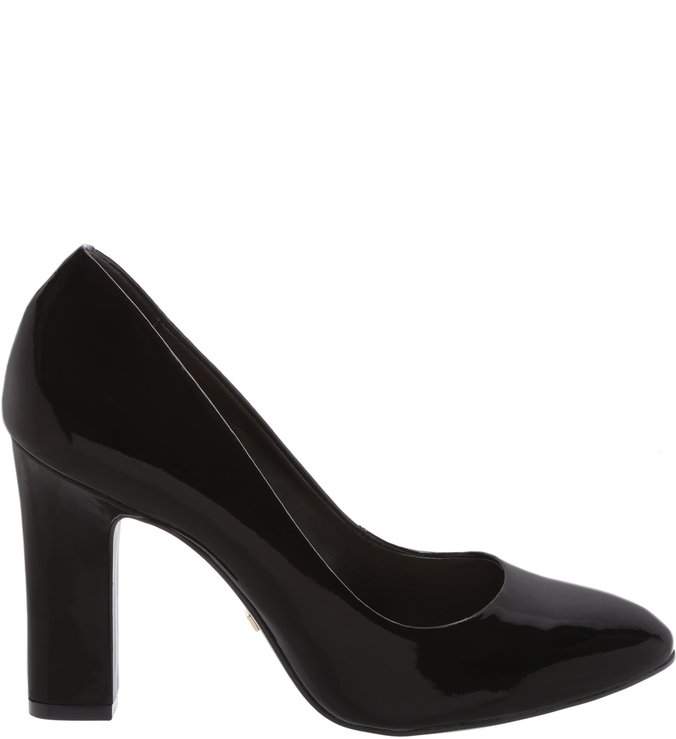 Scarpin Verniz Classic Bico Redondo Preto