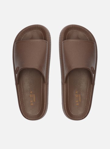 Chinelo Slide Marrom Brizza