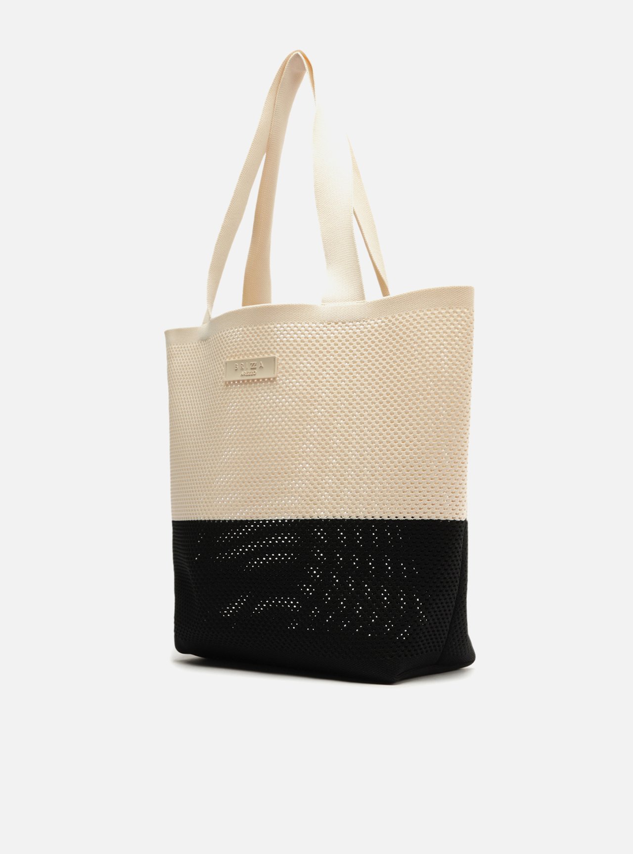 Bolsa Shopping Preta Duo Crochê Média Brizza — foto 2