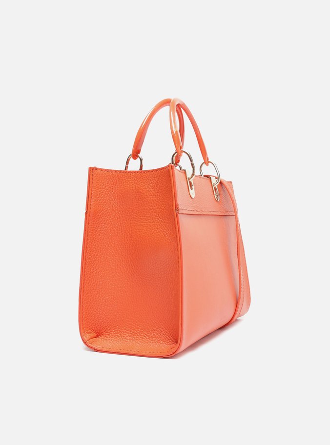 Bolsa Tote Laranja Couro Bianca Grande