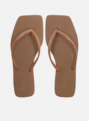 Arezzo — Chinelo de Dedo Marrom Flat Brizza
