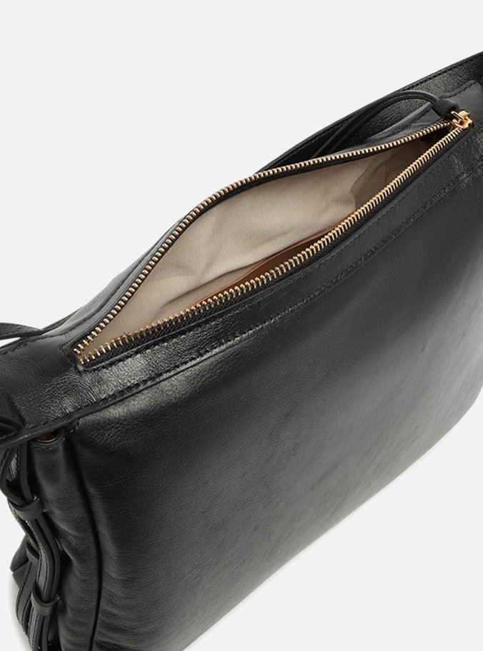 Bolsa Hobo Preta Couro Grande Alça Regulável