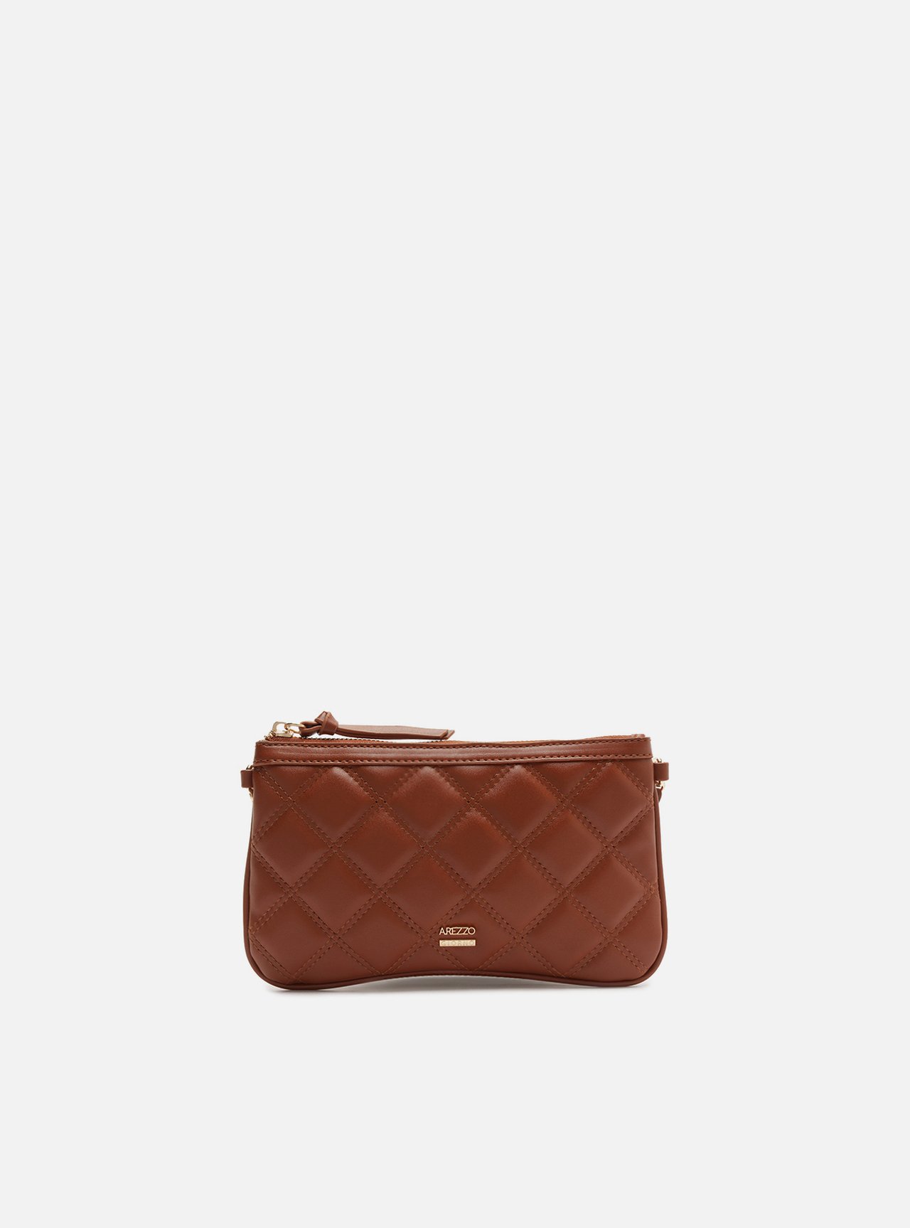 Bolsa Tiracolo Marrom Pequena Matelassê Corrente — foto 1