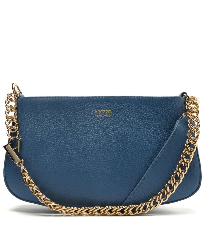 Bolsa Satchel Azul Couro Speciale Média