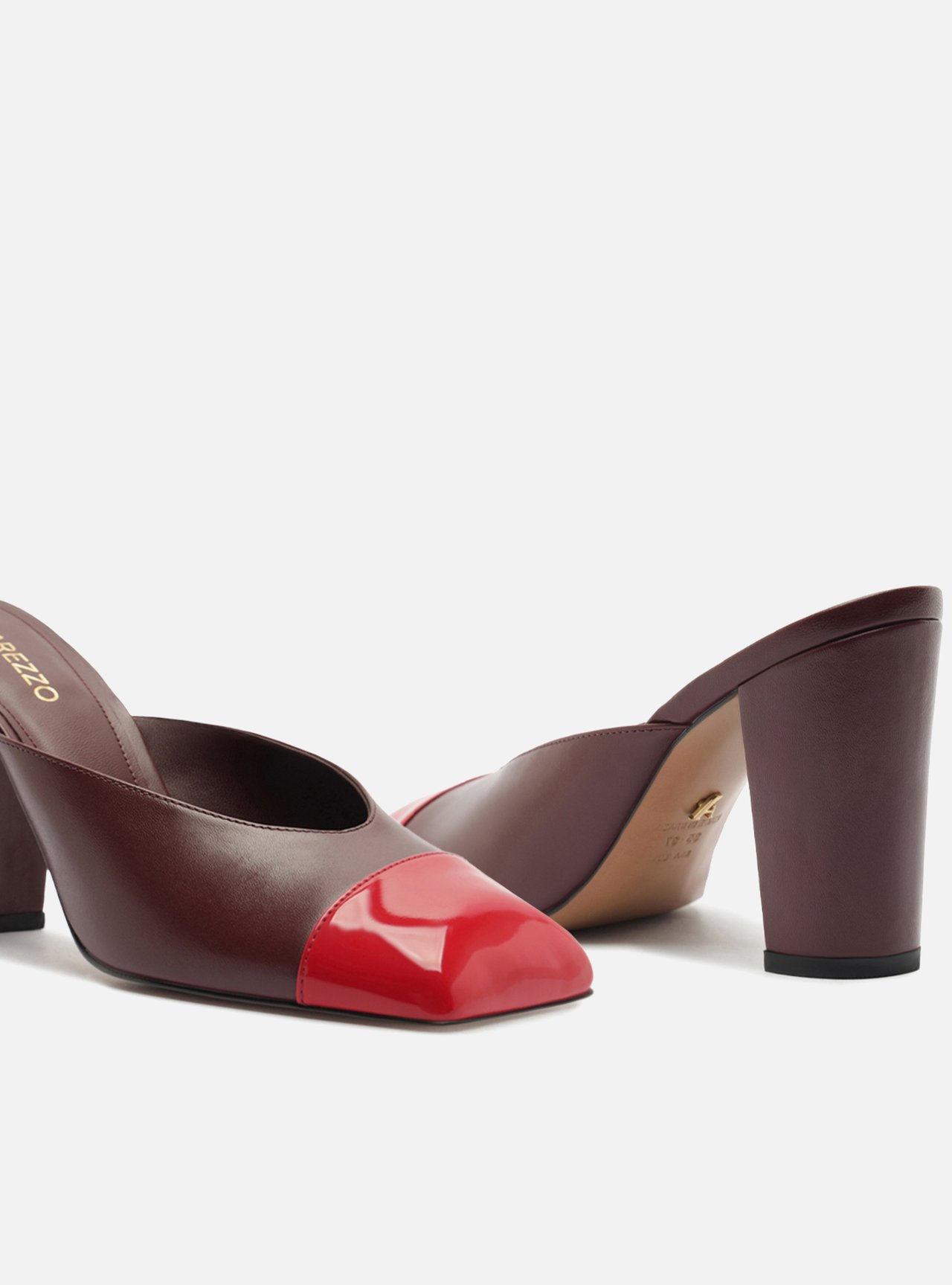 Mule Bordô Salto Bloco Cap Toe Vermelho — foto 5
