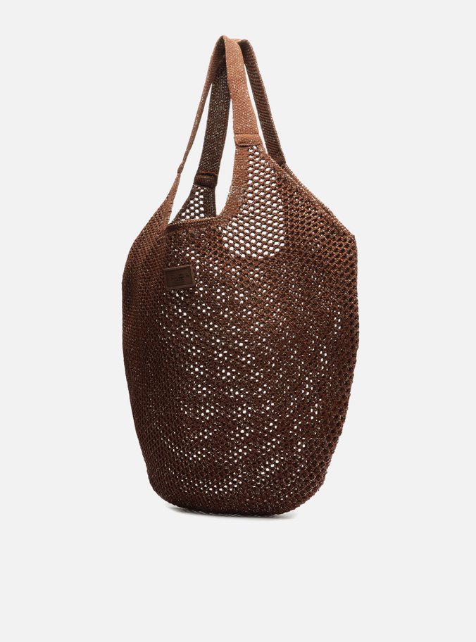 Bolsa Shopping Marrom Crochê Mayra Grande