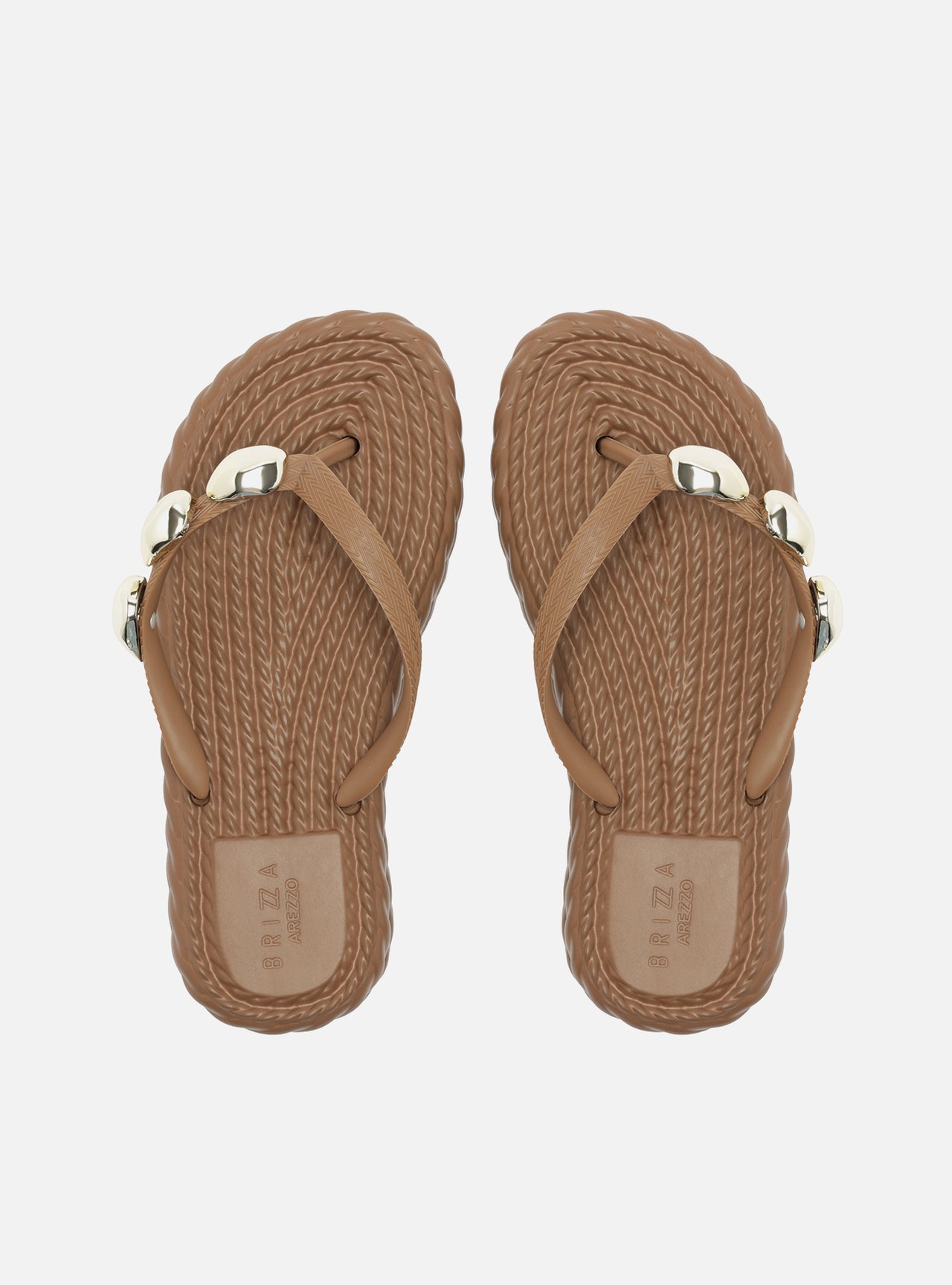 Sandália Marrom Flatform Marrocos Flip Flop Metal — foto 3