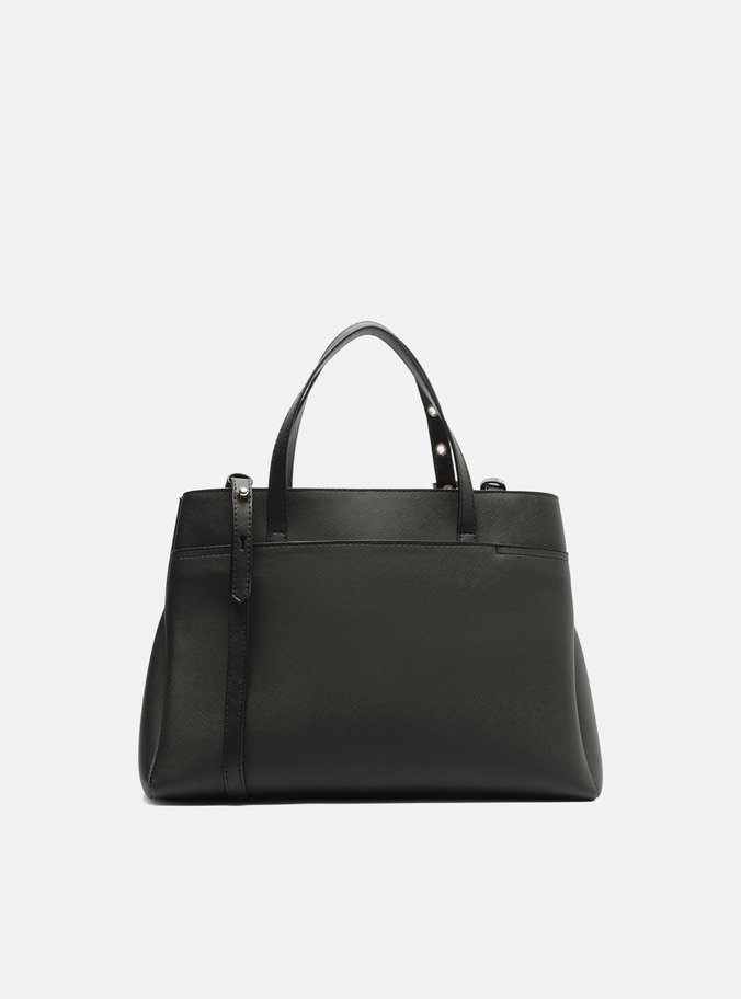 Bolsa Tote Preta Média Alça Fivela