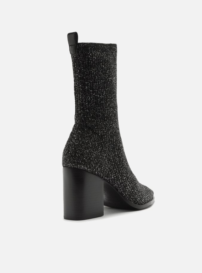 Skinny Boot Mescla Knit Cano Médio Bloco