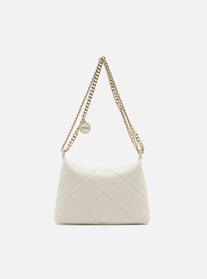 Bolsa Tiracolo Branca Couro Matelassê Pequena Corrente