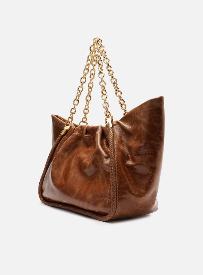 Bolsa Shopping Caramelo Couro Worn Grande