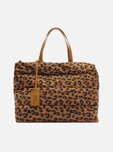 Arezzo — Bolsa Shopping Animal Print Nylon Gigi Grande
