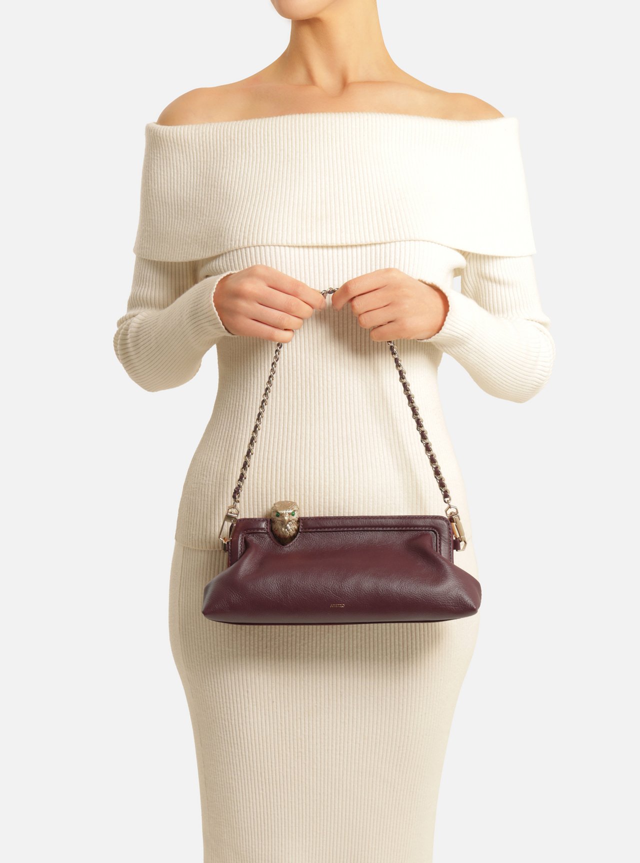 Bolsa Shoulder Bordô Couro Metal Águia — foto 6