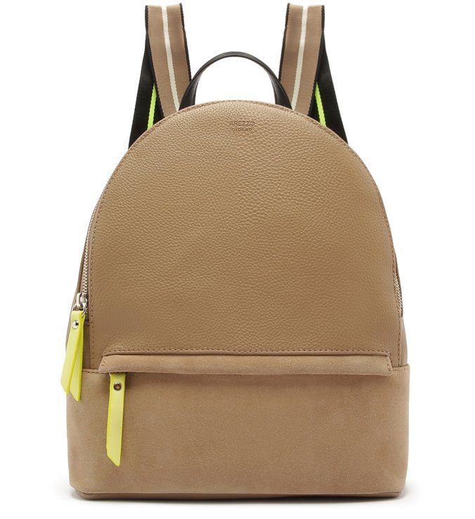 Mochila Couro Prione Neon Grande New Sepia