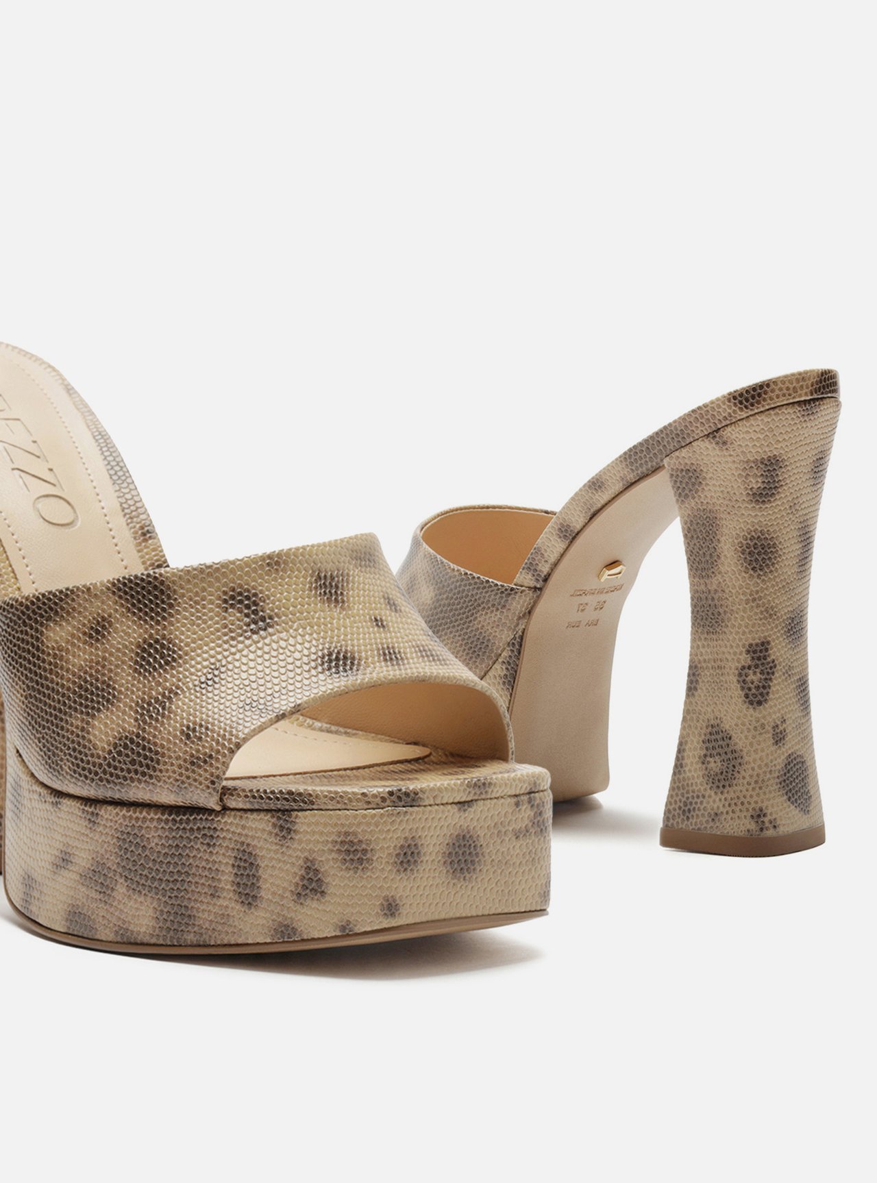 Mule Animal Print Salto Alto Meia Pata Tira Única — foto 4