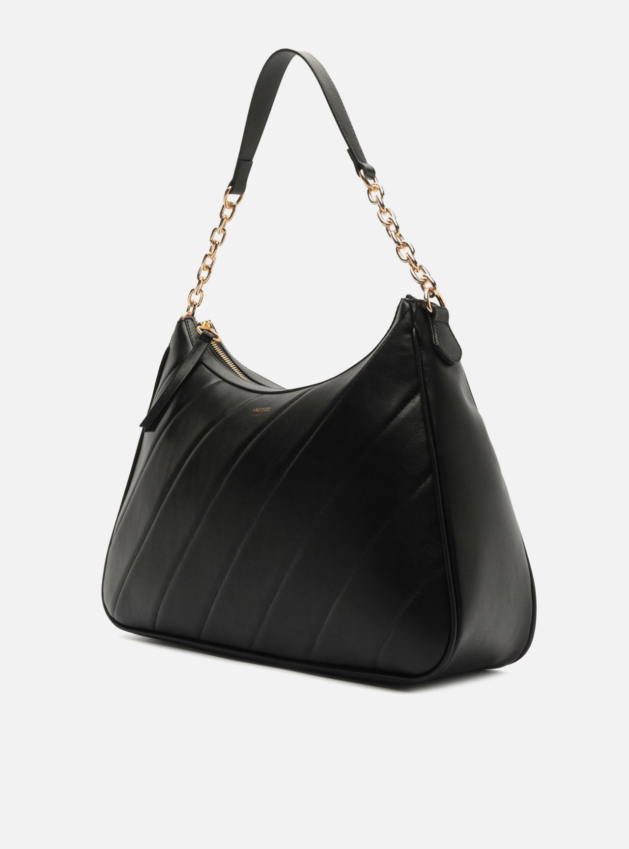 Bolsa Hobo Preta Grande Alça Corrente — foto 2