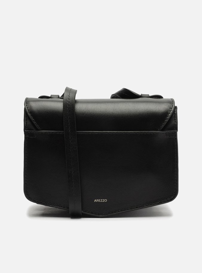 Bolsa Tiracolo Preta Couro Milan Pequena