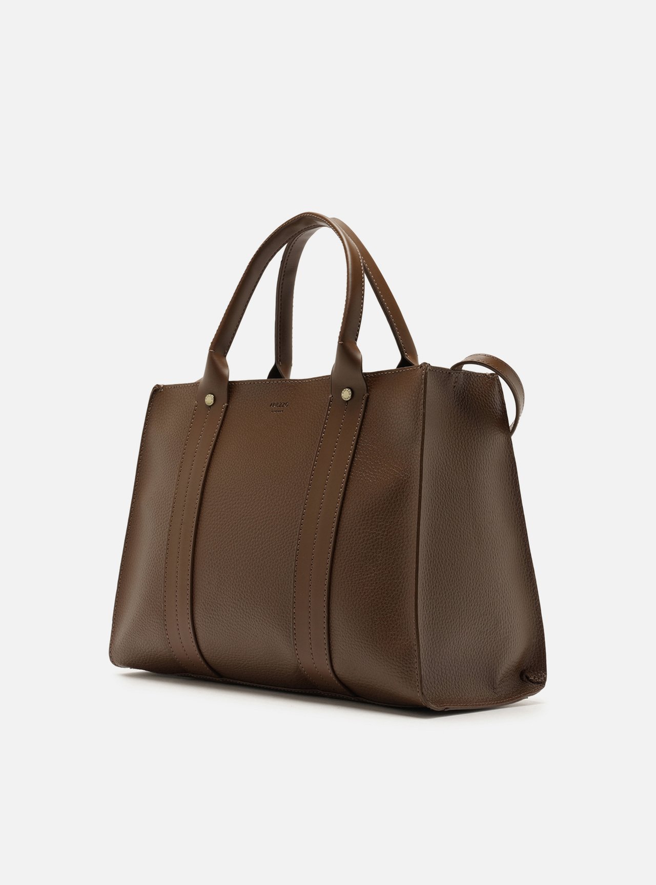 Bolsa Tote Marrom Grande Granulada — foto 2