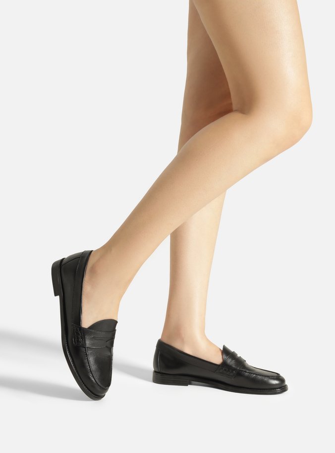 Mocassim Preto Couro Tira Classic