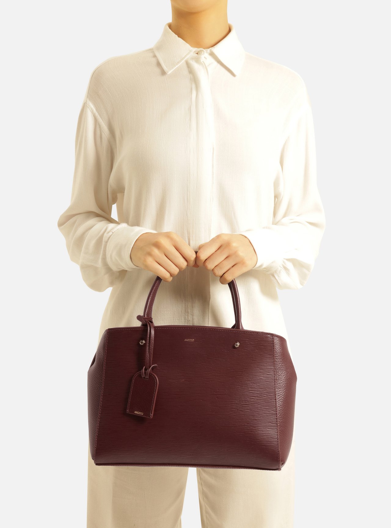Bolsa Tote Vermelha Couro Wave Bella Média — foto 6