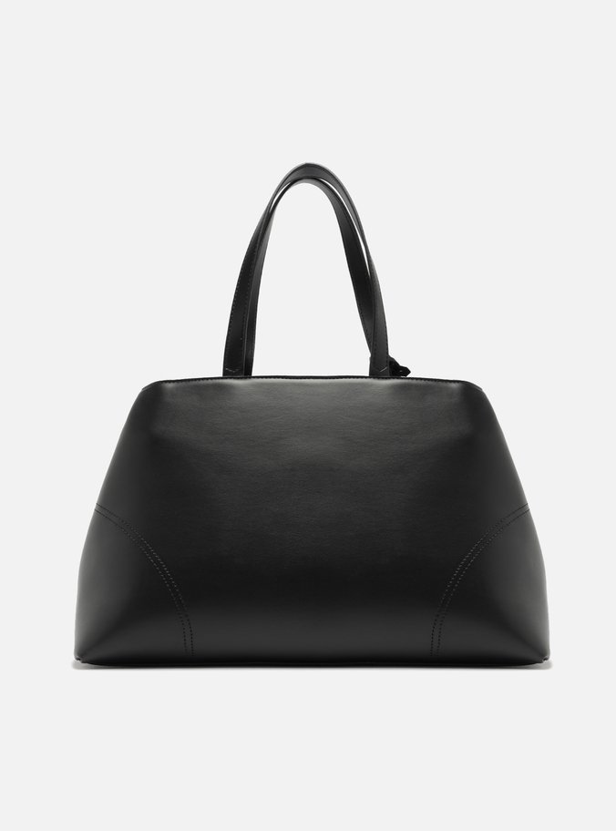 Bolsa Tote Preta Grande Costuras Bag Charm