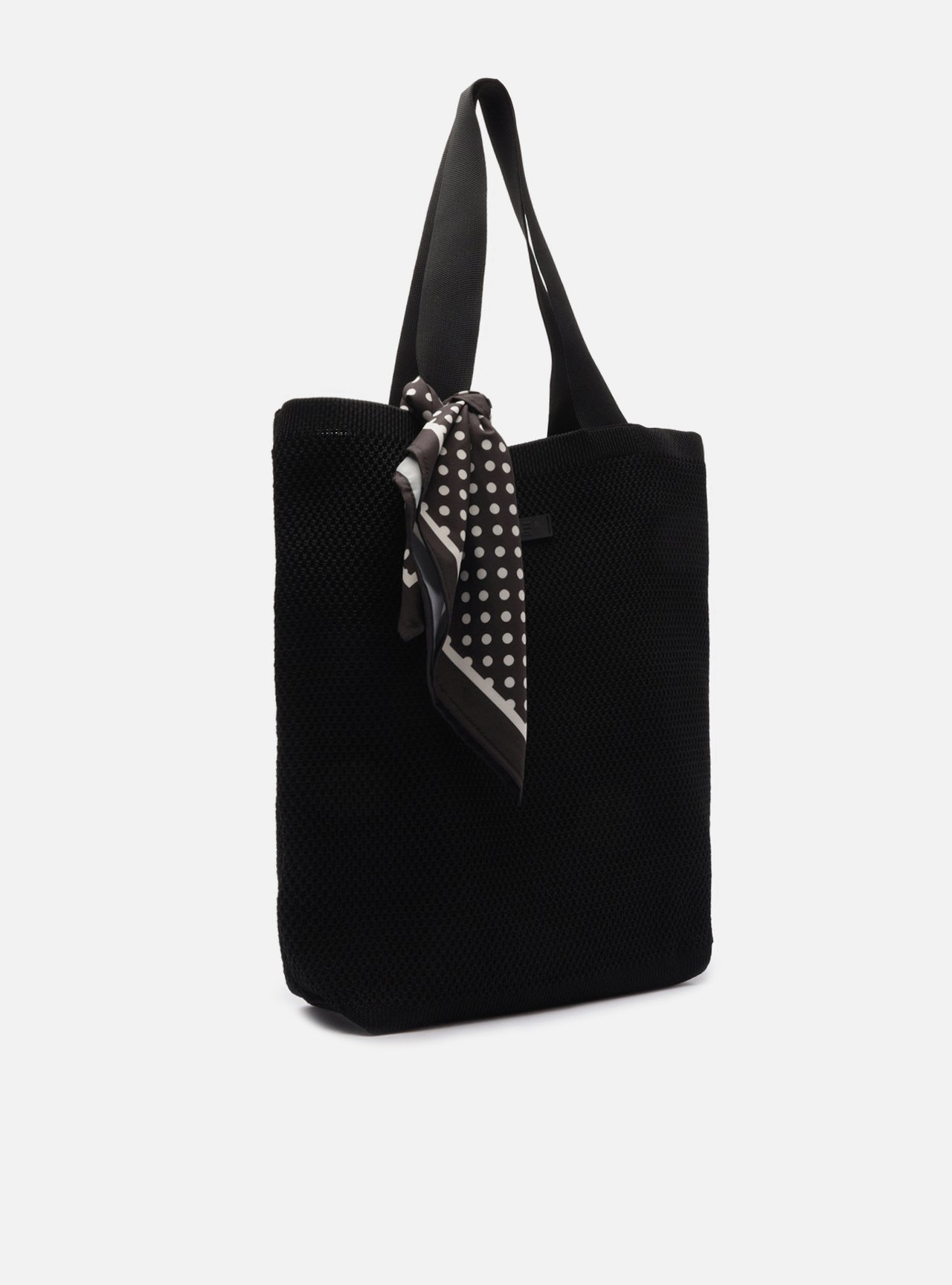Bolsa Shopping Preta Crochê Grande Lenço Brizza — foto 5