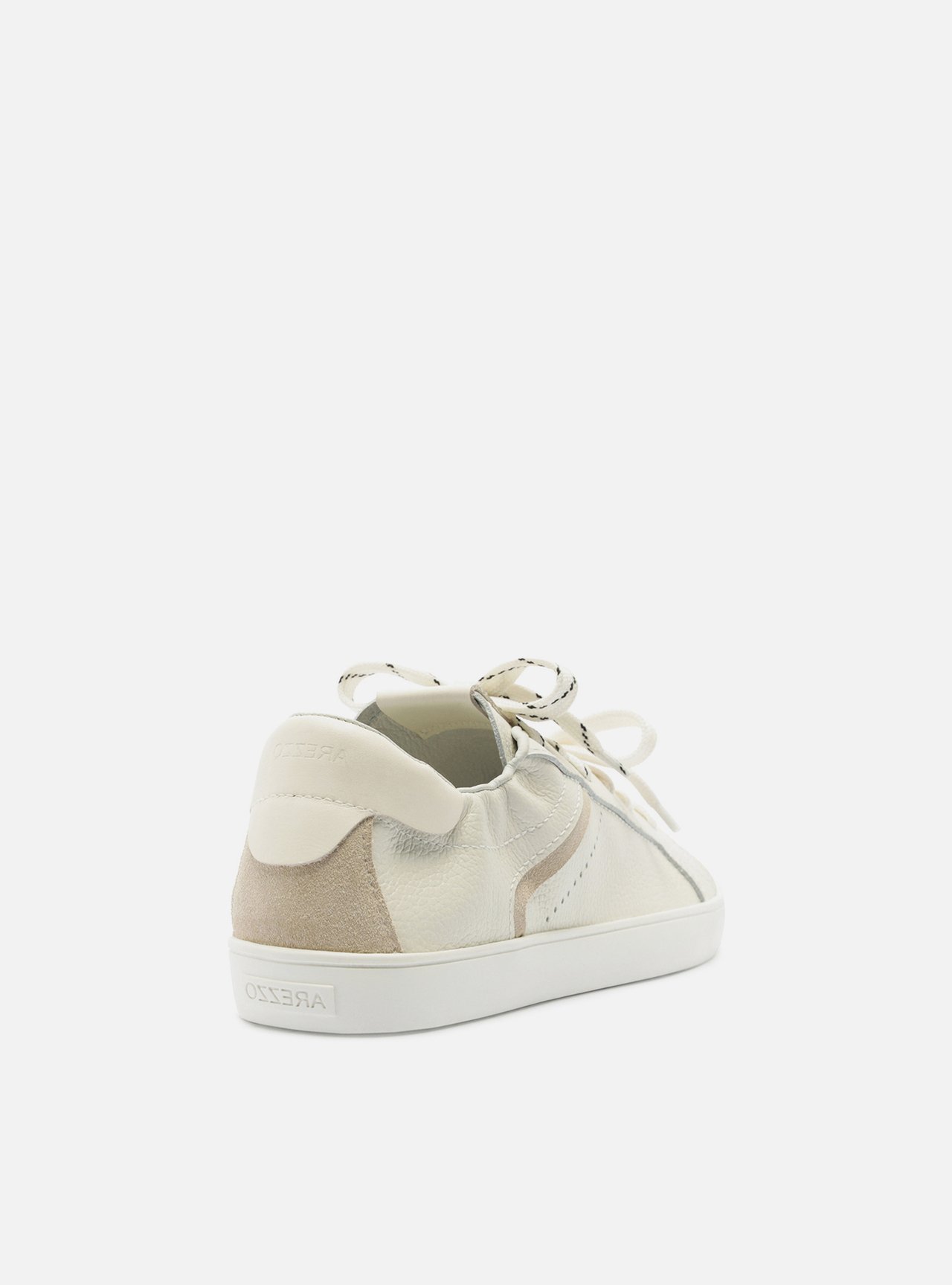 Tênis Branco Couro Bico Redondo Velcro — foto 3