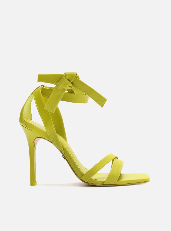Sandália Verde Salto Alto Lace Up
