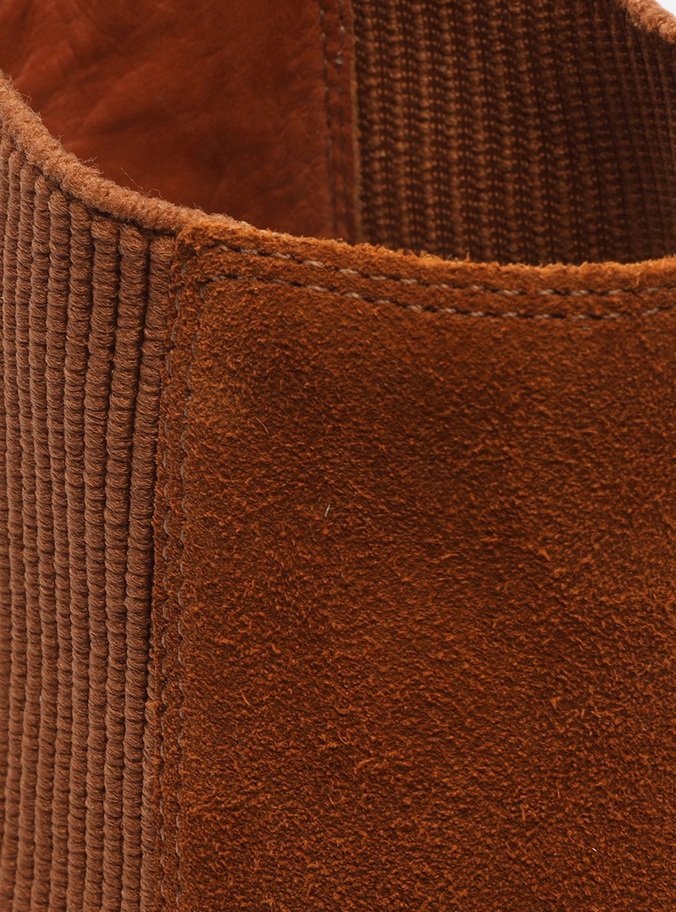 Bota Nobuck Marrom Cano Médio Salto Bloco Jade