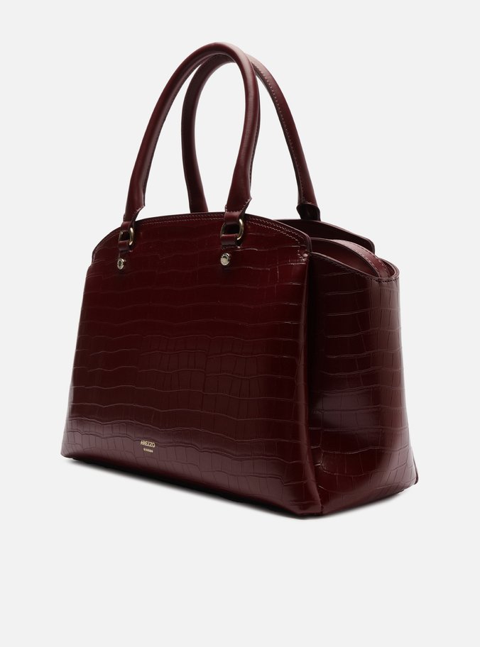 Bolsa Tote Vermelha Croco Grande Textura