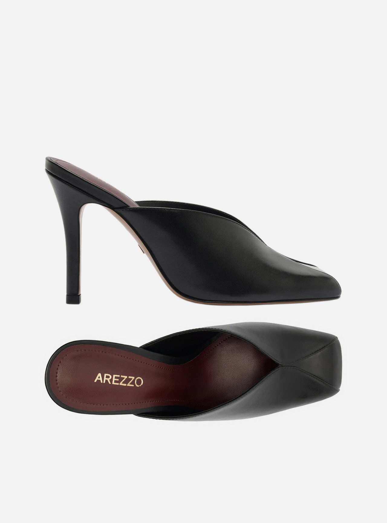 Mule Preta Salto Fino Cap Toe — foto 5