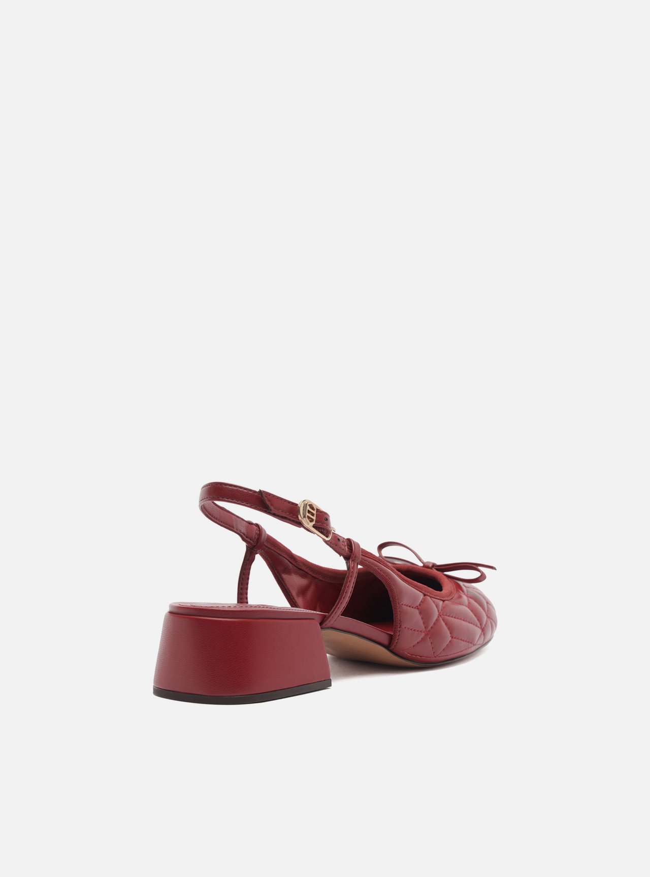 Scarpin Vermelho Salto Bloco Matelassê Slingback — foto 3