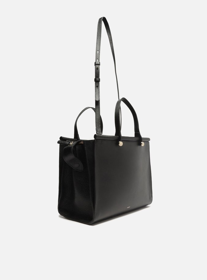 Bolsa Shopping Preta Couro Hailey Grande