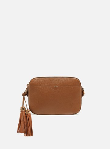 Bolsa Tiracolo Marrom Couro Pequena Barbicacho