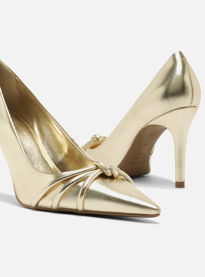Scarpin Prata Verniz Salto Fino Tiras