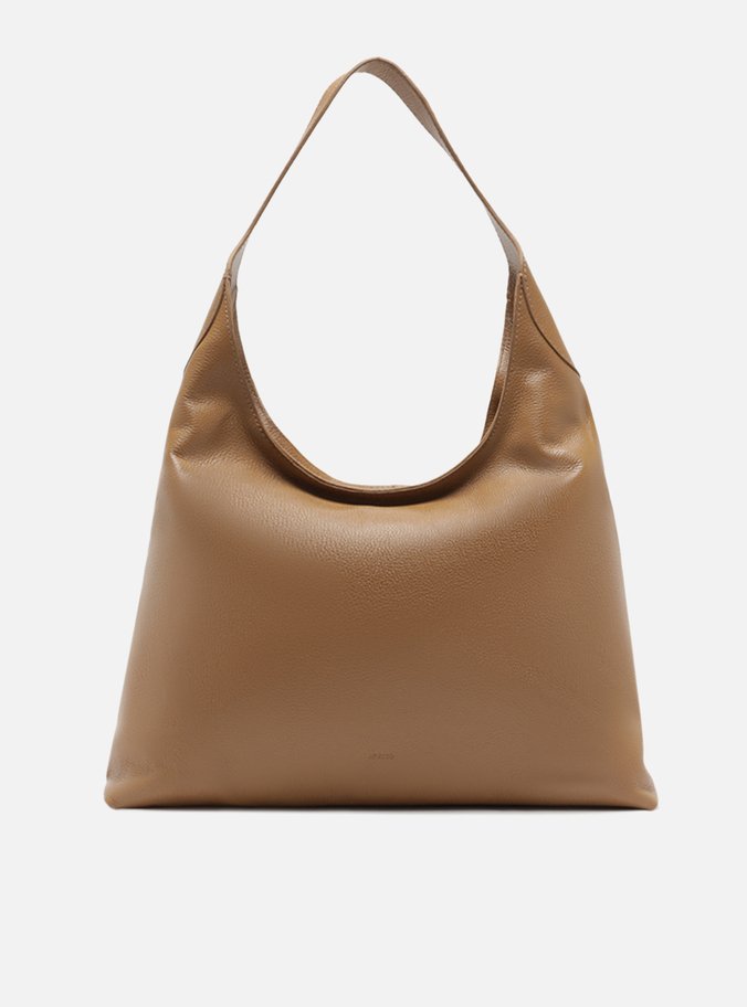 Bolsa Hobo Marrom Couro Grande Alça Dupla