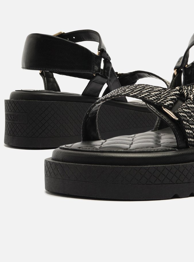 Sandália Papete Preta Flatform Gorgurão