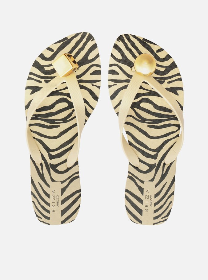 Chinelo De Dedo Animal Print Tiras