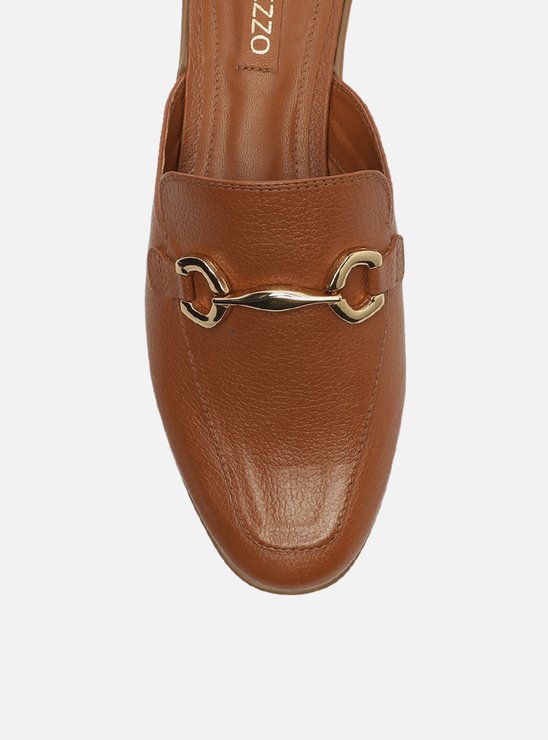 Mule Marrom Couro Bridão Light Avelã