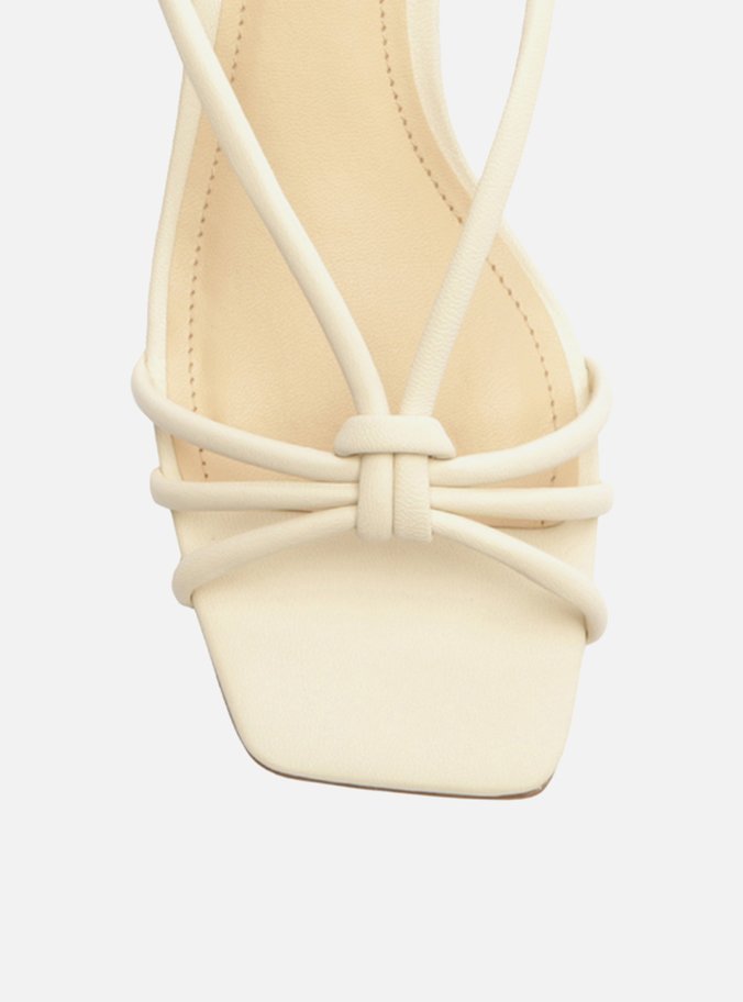 Sandália Off-White Salto Bloco Quadrado Tiras