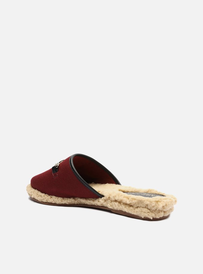 Mule Vermelha Lona Pelo Home