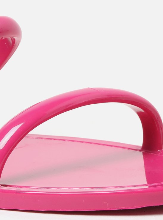 Kit Rasteira Rosa Brilho e Bag Transparente Brizza