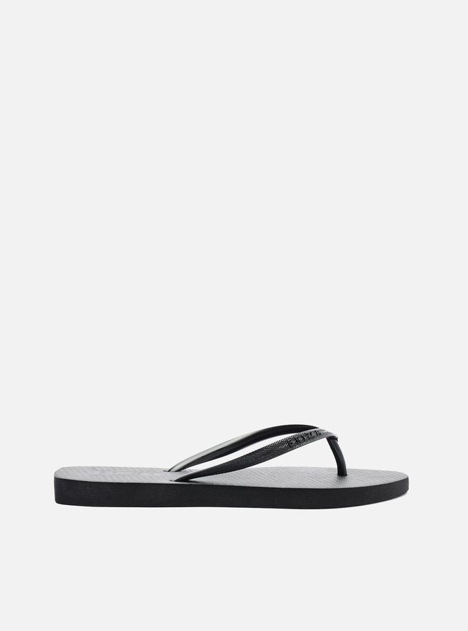 Chinelo de Dedo Preto Bico Folha Brizza