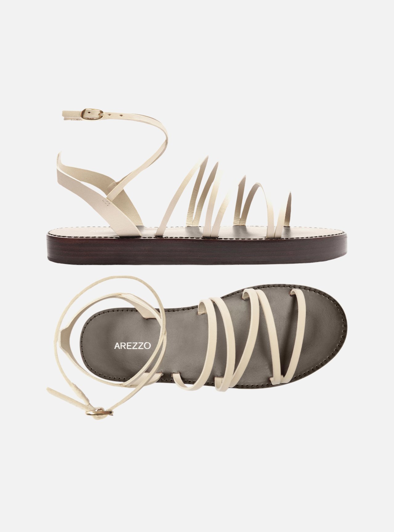 Sandália Rasteira Off-White Tiras Finas — foto 5