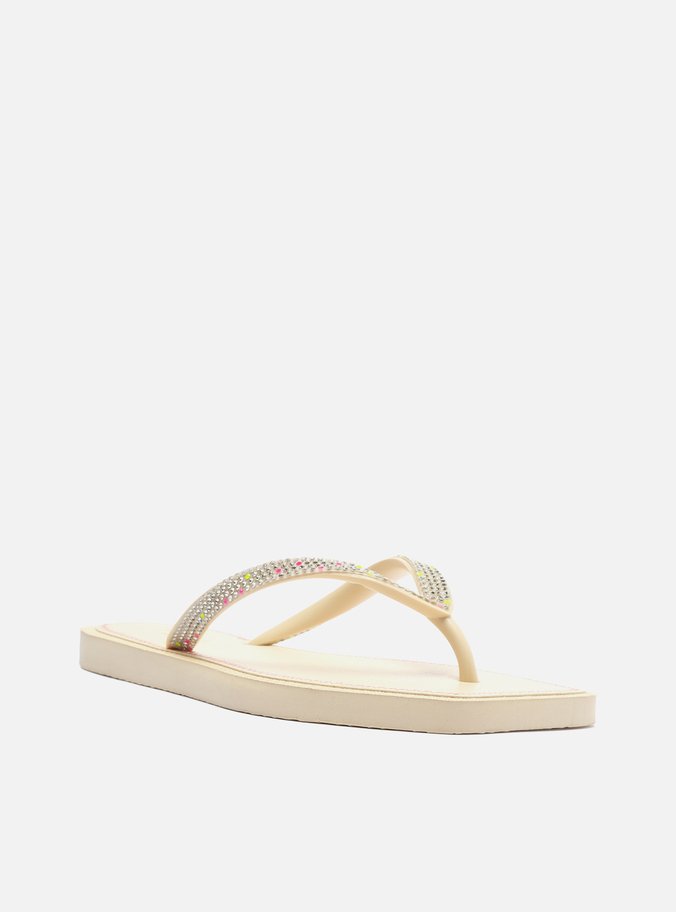Chinelo de Dedo Off-White Recouro Square Strass