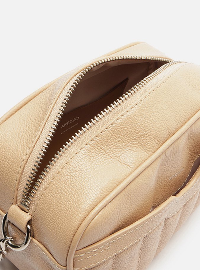 Bolsa Tiracolo Bege Couro Francine Pequena