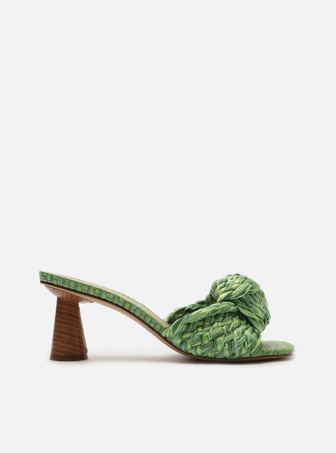 Mule Verde Aberta Bico Quadrado
